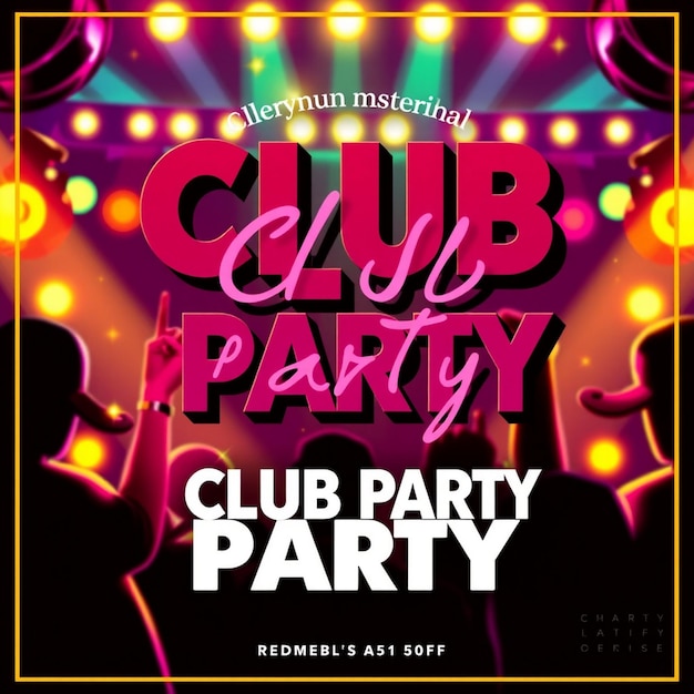 Modello di post sui social media per il volantino della festa del club