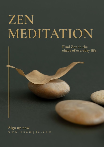Modello di poster di meditazione Zen