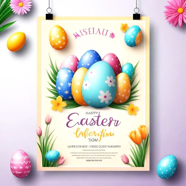 Modello di poster per la celebrazione della Pasqua