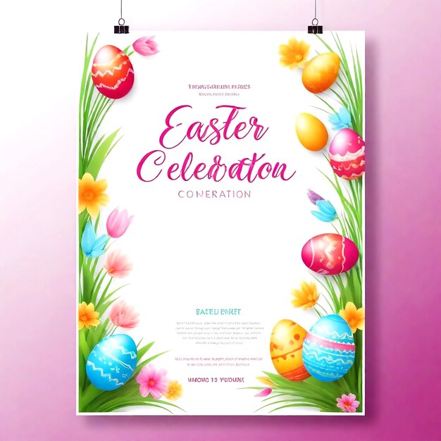 Modello di poster per la celebrazione della Pasqua