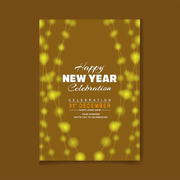 Modello di poster verticale di Buon anno con illustrazione