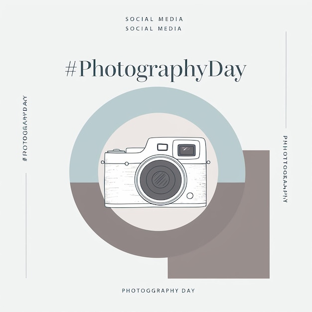 Modello di poster verticale piatto per la celebrazione della Giornata mondiale della fotografia