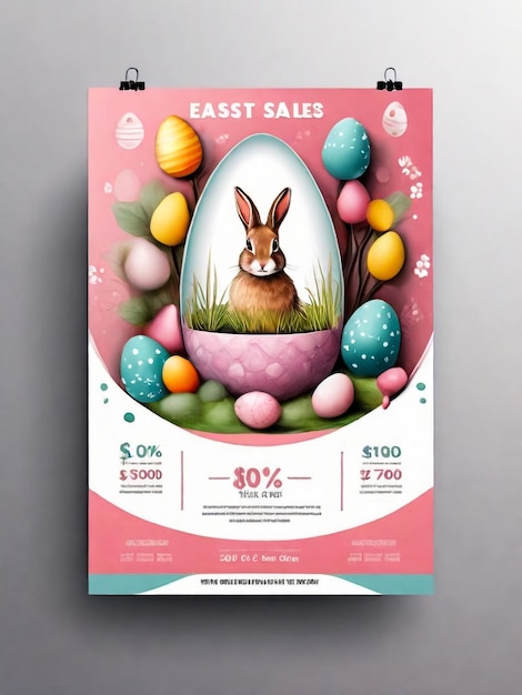 modello di poster verticale vettoriale per la celebrazione della Pasqua