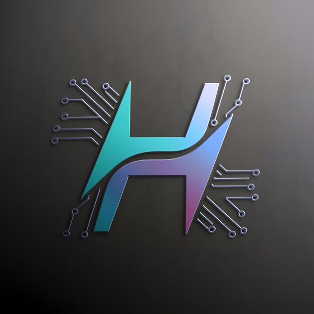 Modello di progettazione del logo Luxury gradient h