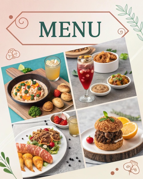 Modello di progettazione del poster del menu del ristorante