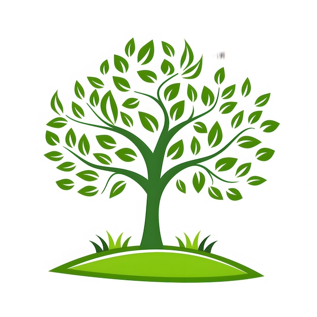 Modello di progettazione dell'icona dell'albero Concetto di natura verde Illustrazione vettoriale