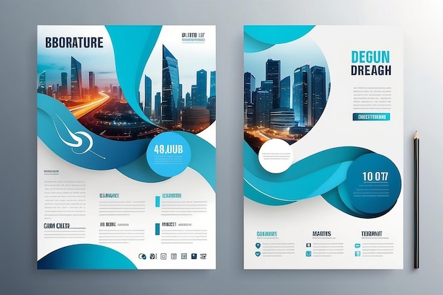 Modello di progettazione di brochure aziendali Vector flyer layout sfocare lo sfondo con elementi