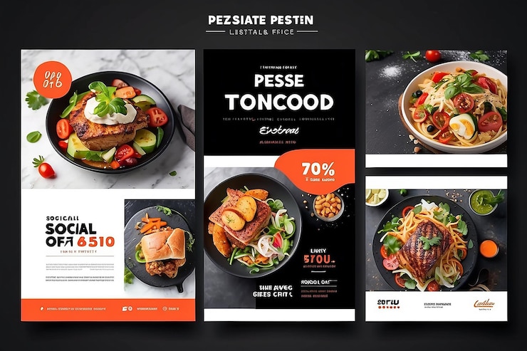 Foto modello di progettazione di post per i social media del ristorante