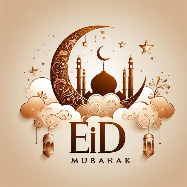 modello di progettazione e illustrazione di Eid Mubarak