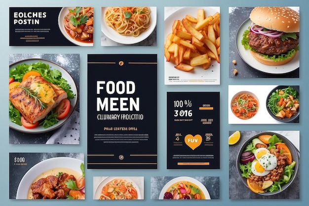 Modello di progettazione per la promozione alimentare sui social media e per i banner