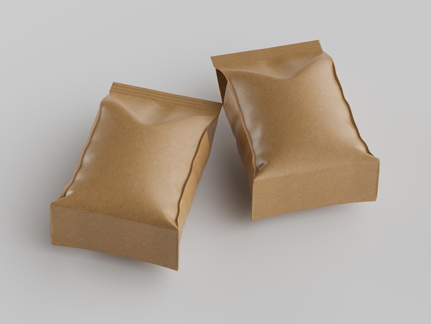 Modello di sacchetti per spuntini marrone chiaro