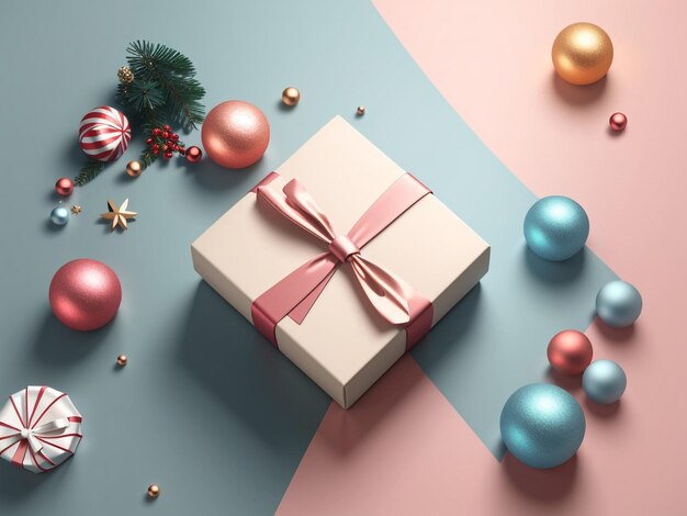 Modello di scatola regalo vuota Visualizza in alto idee di design di Natale