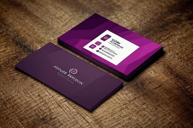 modello di schema di biglietto da visita colorato viola elegante