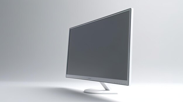 Modello di schermo vuoto del monitor con sfondo bianco modello 3D realistico del monitor