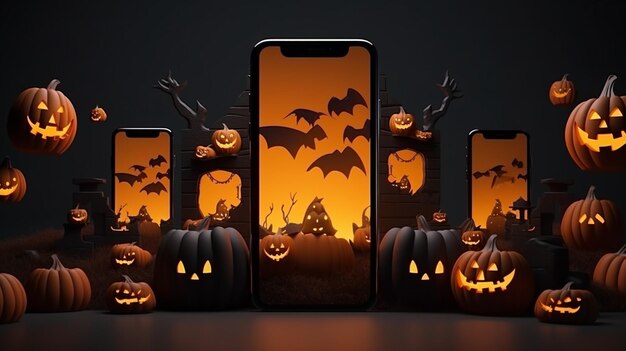 Modello di sfondo del sito Web UI UX e dell'app di Halloween Concept