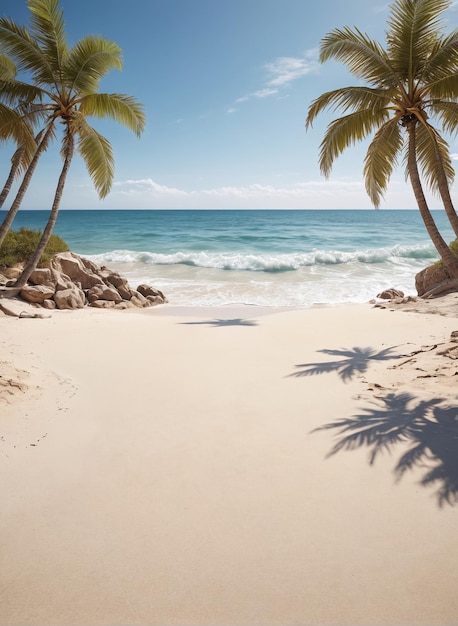 modello di spiaggia sullo sfondo palme sulla spiaggia