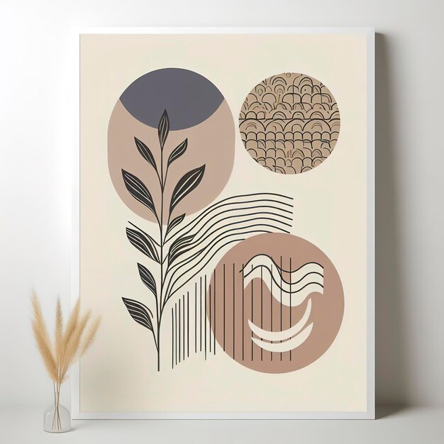 modello di stampa di poster boho astratto minimalista