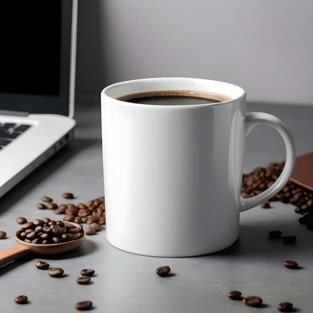 modello di tazza da caffè in ceramica bianca