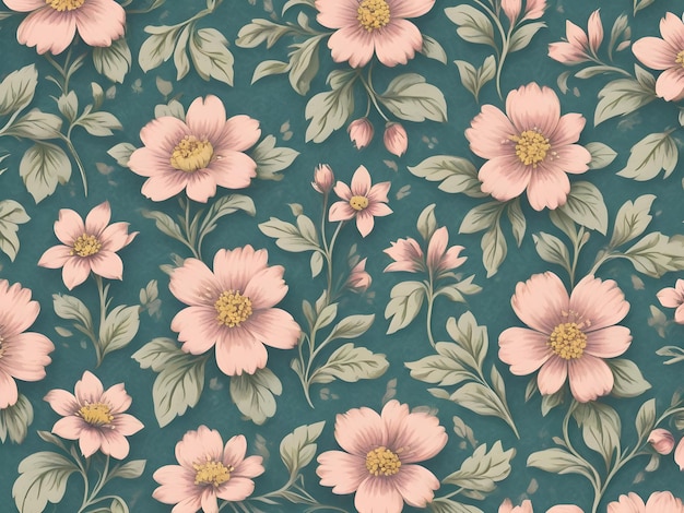 modello di tessuto floreale vintage con fiori