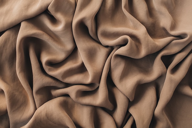 Modello di trama di coperta di lino sgualcito di seta marrone