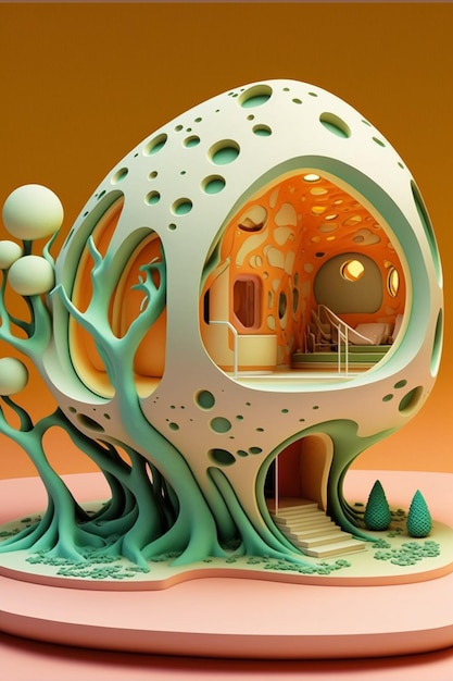 Modello di una casa a forma di albero generativo ai