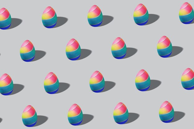 Modello di uovo di Pasqua di lusso realizzato, modello di uovo di Pasqua alla moda realizzato, uovo colorato, concetto di Pasqua minimo