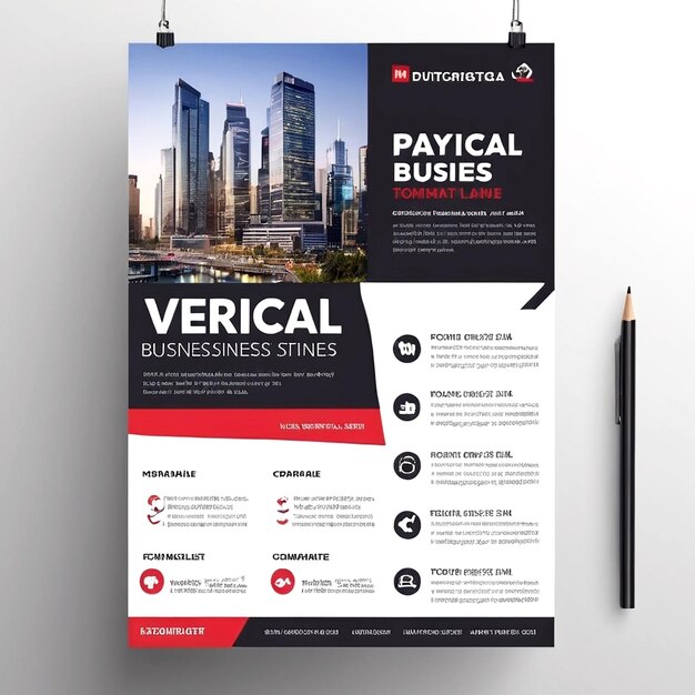 Modello di volantino commerciale verticale vettoriale