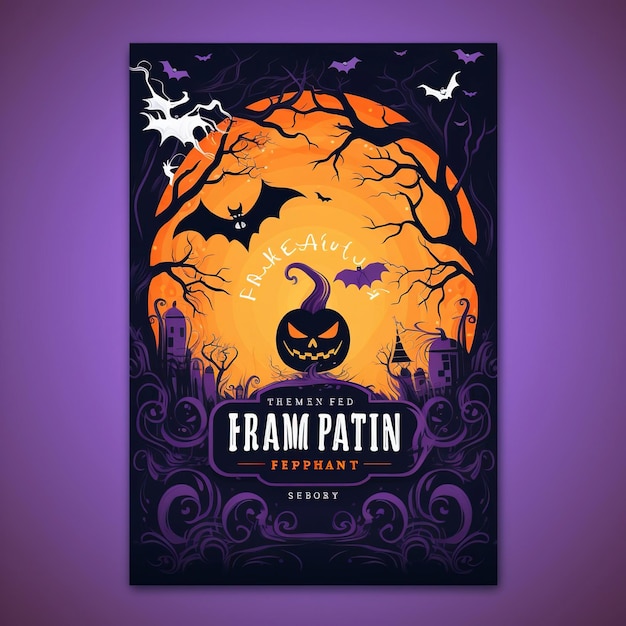 modello di volantino per la festa di halloween in flat design hd