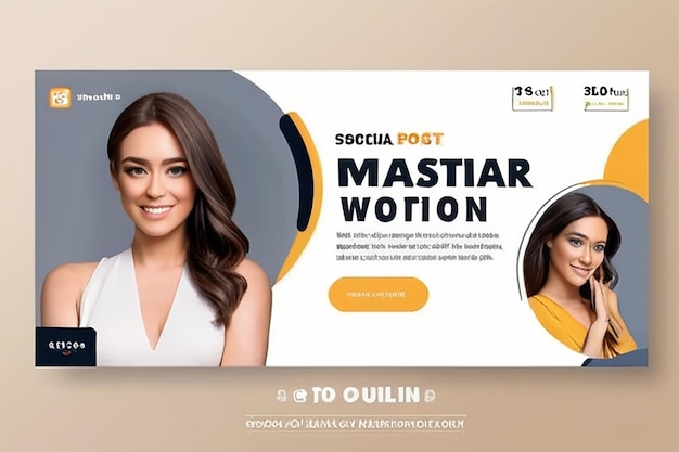 Modello di webinar per il design di banner di social media