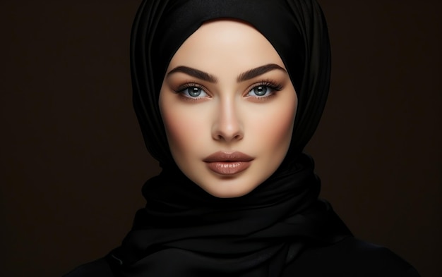 Modello donna con hijab nero AI