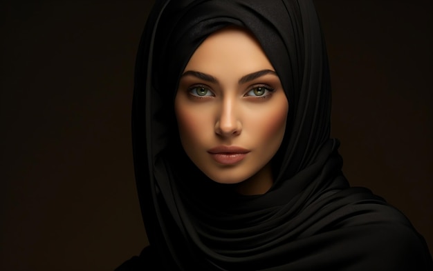 Modello donna in hijab nero AI