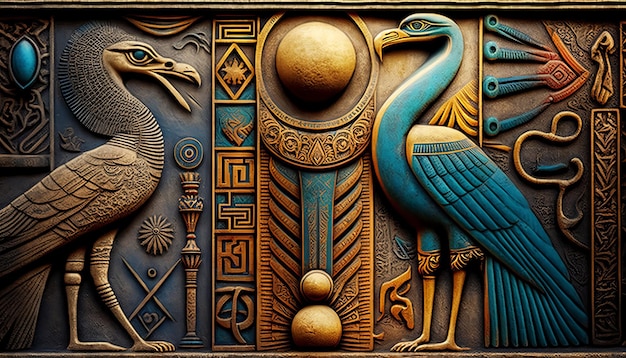 Modello egiziano Arte antica. IA generativa.