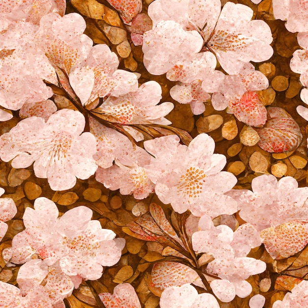 Modello floreale sakura senza cuciture di tiraggio della mano dell'annata