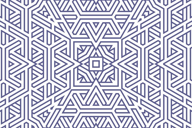 Modello geometrico classico del fondo con le linee blu su bianco, illustrazione dell'ornamento della decorazione. Semplici strisce blu diritte di diverse forme di design
