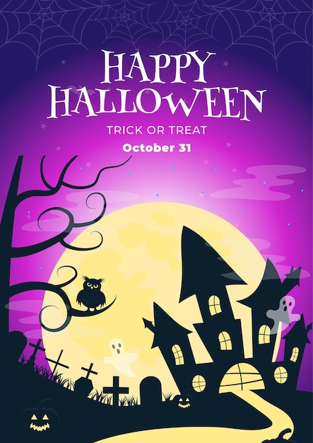 Modello gratuito di progettazione di feste di Halloween vettoriale