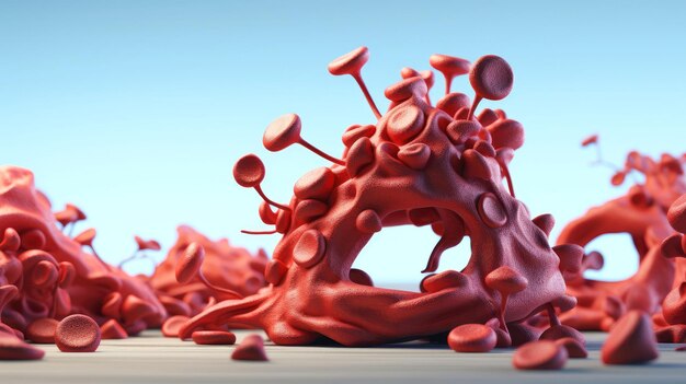 Modello illustrativo 3D dei sistemi organici umani circolatorio digestivo globuli rossi e bianchi