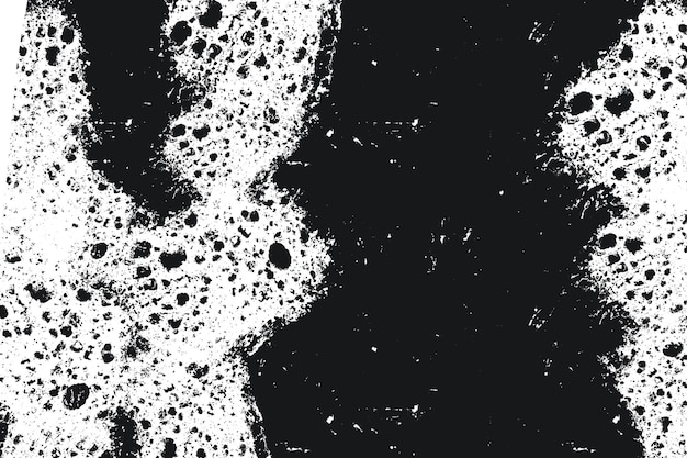 Modello in bianco e nero di lerciume. Struttura astratta delle particelle monocromatiche. Sfondo di crepe, graffi