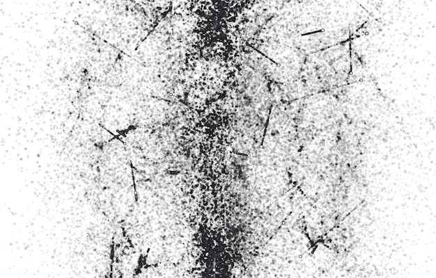 Modello in bianco e nero di lerciume Trama astratta di particelle monocromatiche Sfondo di crepe di graffi