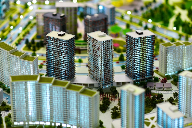 Modello in miniatura di una moderna città verde