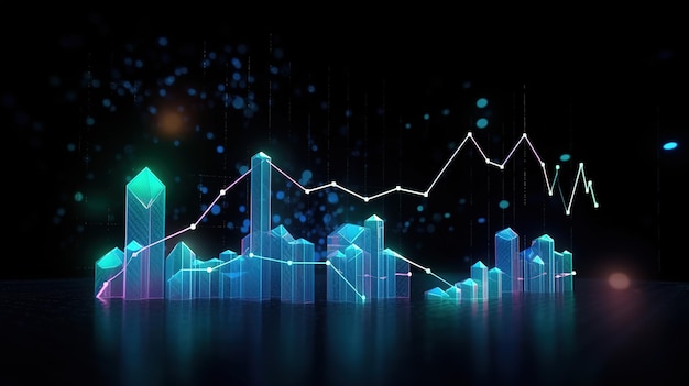 Modello infografico moderno con grafici statistici e grafici finanziari Modello di grafico e grafico