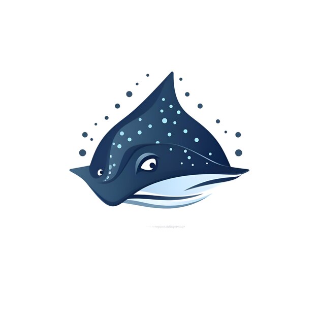 Modello logo vettoriale stingray blu Logotipo animale subacqueo