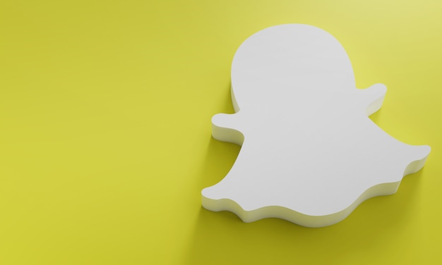 Modello Minimal Design Semplice Logo Snapchat. Copia Space 3D