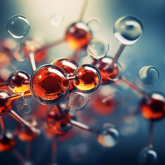Modello molecolare Illustrazione del rendering 3d dello sfondo scientifico