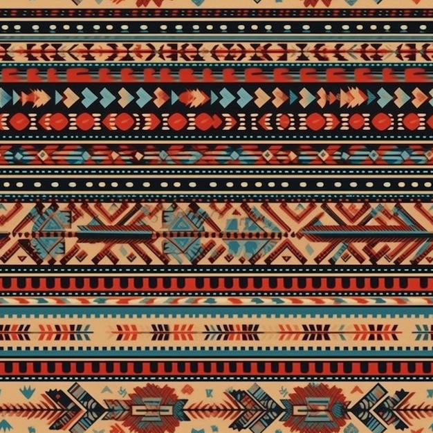 Modello nativo americano Tribù Navajo tribù pueblo piastrella design senza cuciture texture IA generativa