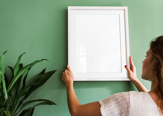 Modello png di cornice fotografica con disegno trasparente