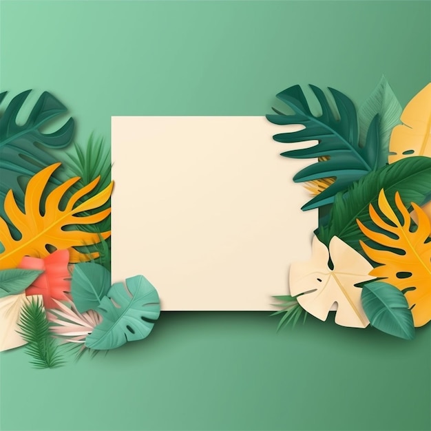 Modello pubblicitario a tema tropicale