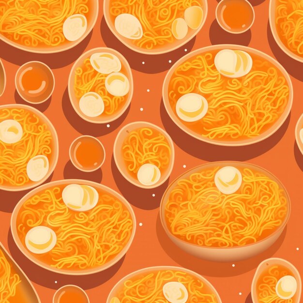 Modello Ramen minimalista Creare un modello minimalista utilizzando motivi di ramen