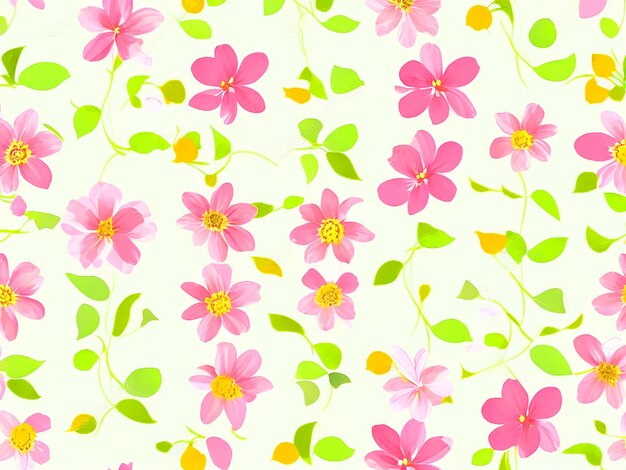 Modello semplice e carino in piccoli fiori su sfondo bianco Liberty Style Ditsy Print Floral