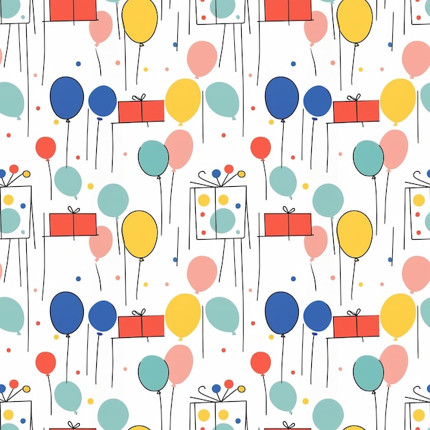 Modello semplice senza cuciture con elementi decorativi di buon compleanno