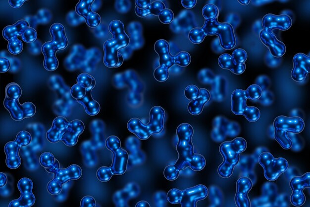 Modello senza cuciture astratto metaballs. Illustrazione 3D.